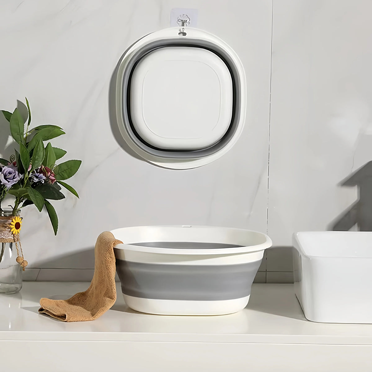 Collapsible Tub Basin Laundry Collapsible Laundry Baskets Foldable Plastic Washtub Space Saving Storage Container for Dishing